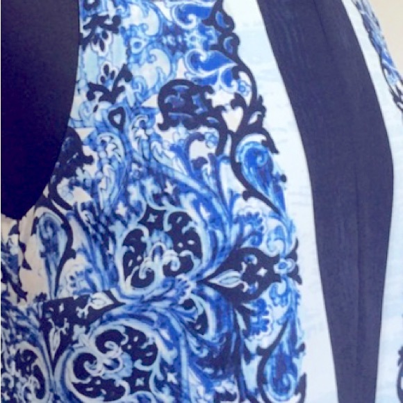 ⭐️HP⭐️ NWT MICHAEL KORS Blue Patterned Sleeveless Pencil Dress - Women's Size 2 - Picture 7 of 12